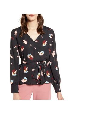 Halogen Faux Wrap Blouse